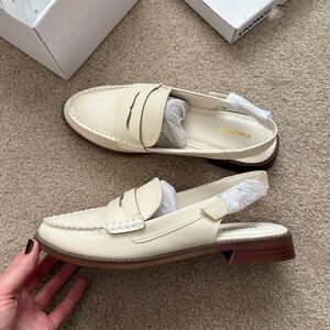 Sonoma Goods For Life Gatsyn Women's Slingback Loafers Bone Cream Size 9 NWT